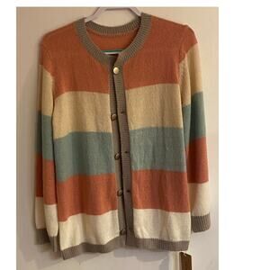 Tendency Color Blocked Sweater Warm Soft Cozy Size XL